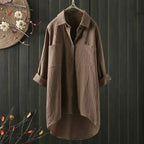 Long-Sleeve Women's Blouse with Elegant Cut | Perfect for Autumn & Winter - Brown