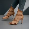 Damen-Pumps mit Stilettoabsatz und Riemchen-Überkreuzung