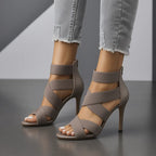 Damen-Pumps mit Stilettoabsatz und Riemchen-Überkreuzung