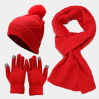3-teiliges Set mit kuscheligen Strickaccessoires