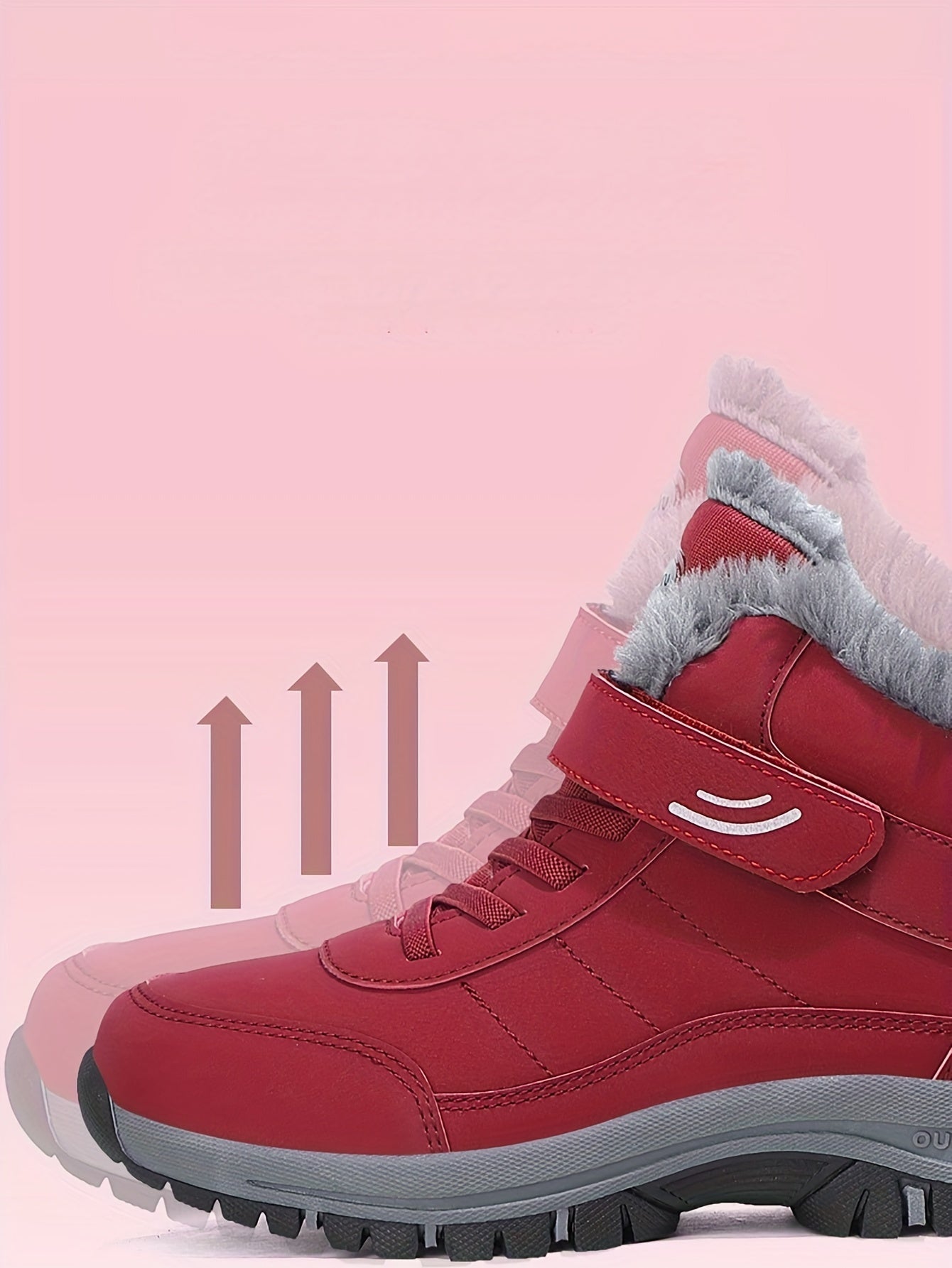 Damen warme Schneestiefel, rutschfeste, hohe Winter-Wanderstiefel mit weichem Futter für Outdoor