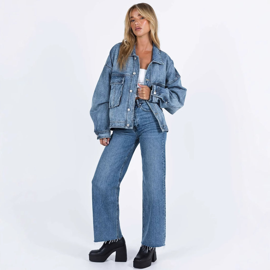 Relaxed Oversized Women's Vintage Denim Jacket