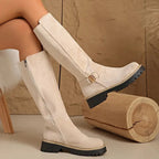Women's Buckle Detail Knee High Boots