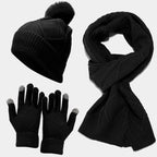 3-teiliges Set mit kuscheligen Strickaccessoires