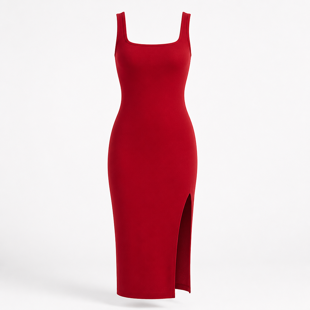 Nahtloses Bodycon-Kleid mit atmungsaktivem Netzfutter Curvay