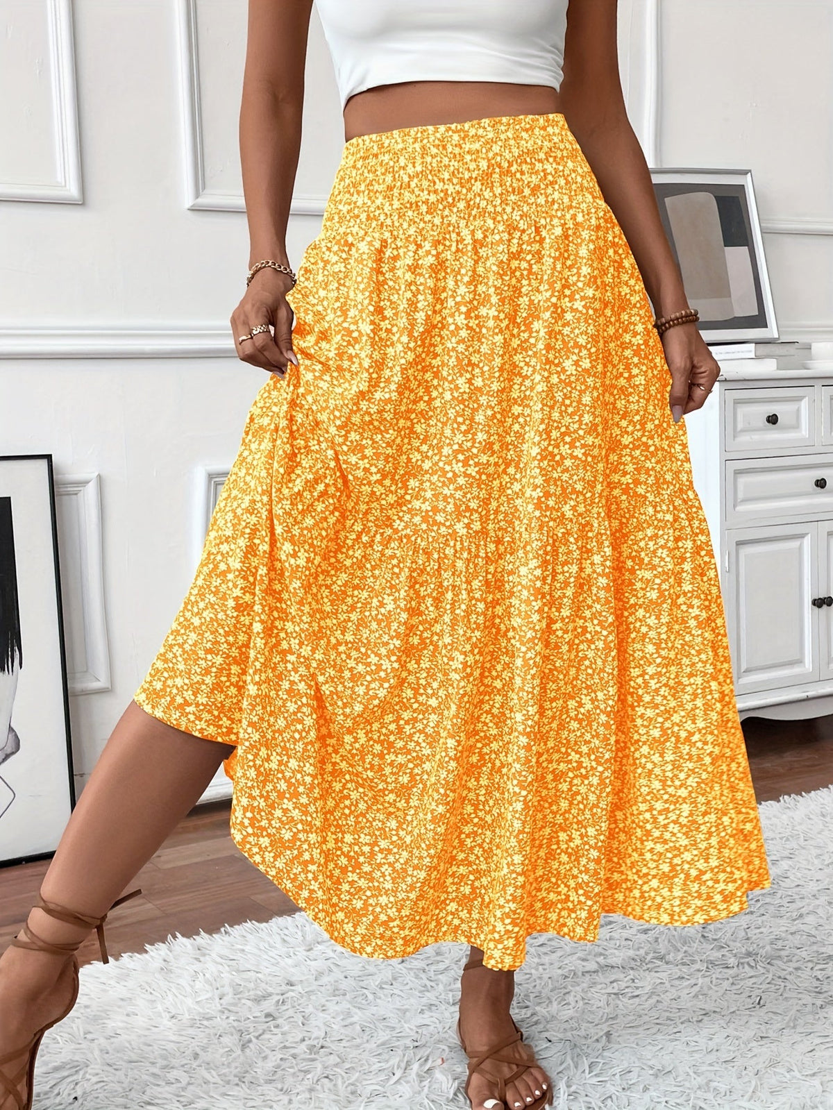 Women's Maxi Floral Skirt