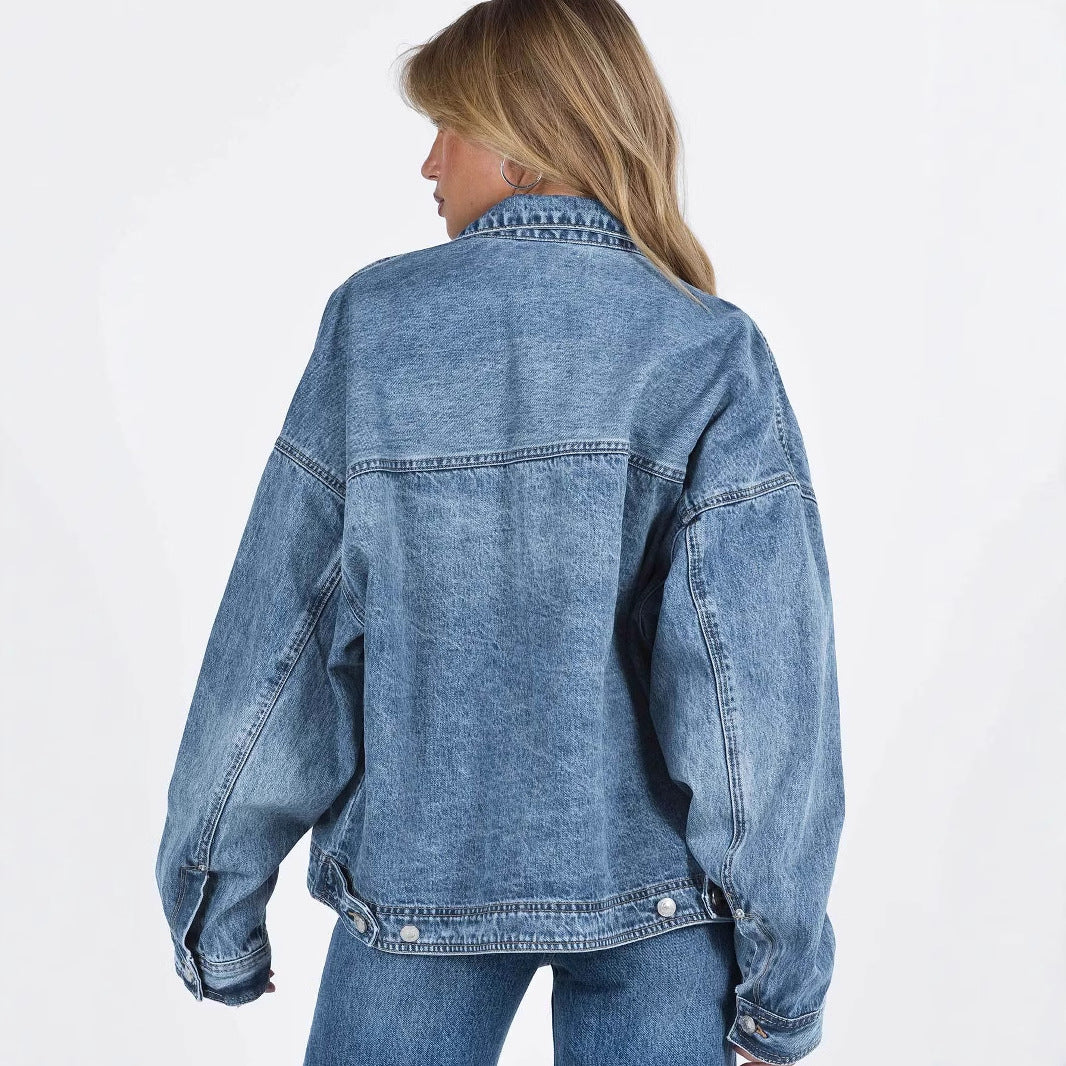Relaxed Oversized Women's Vintage Denim Jacket