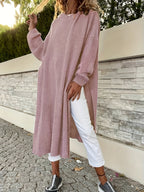 Plus Size, Autumn/Winter New Style Slit Long Sweater Dress