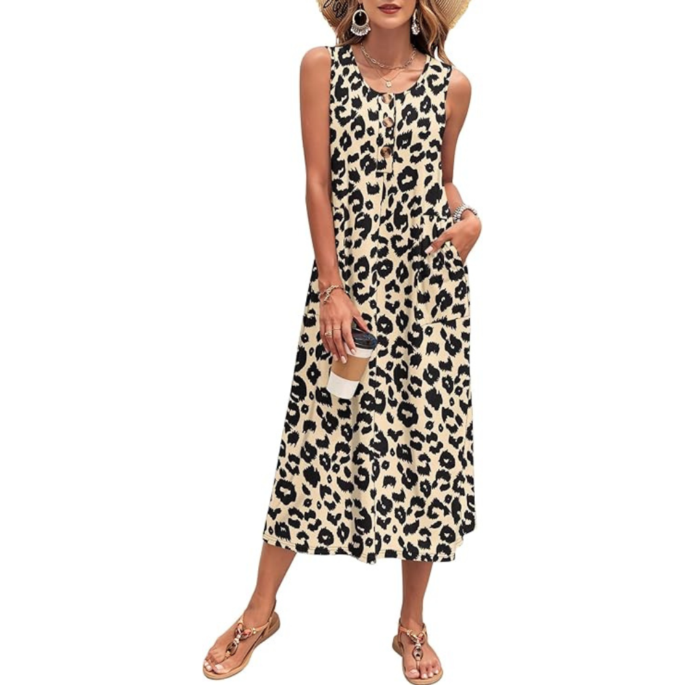 Maxikleid – Leichtes Button-Down-Kleid für Damen