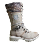 Women's Knit Cuff Lace-Up Winter Boots