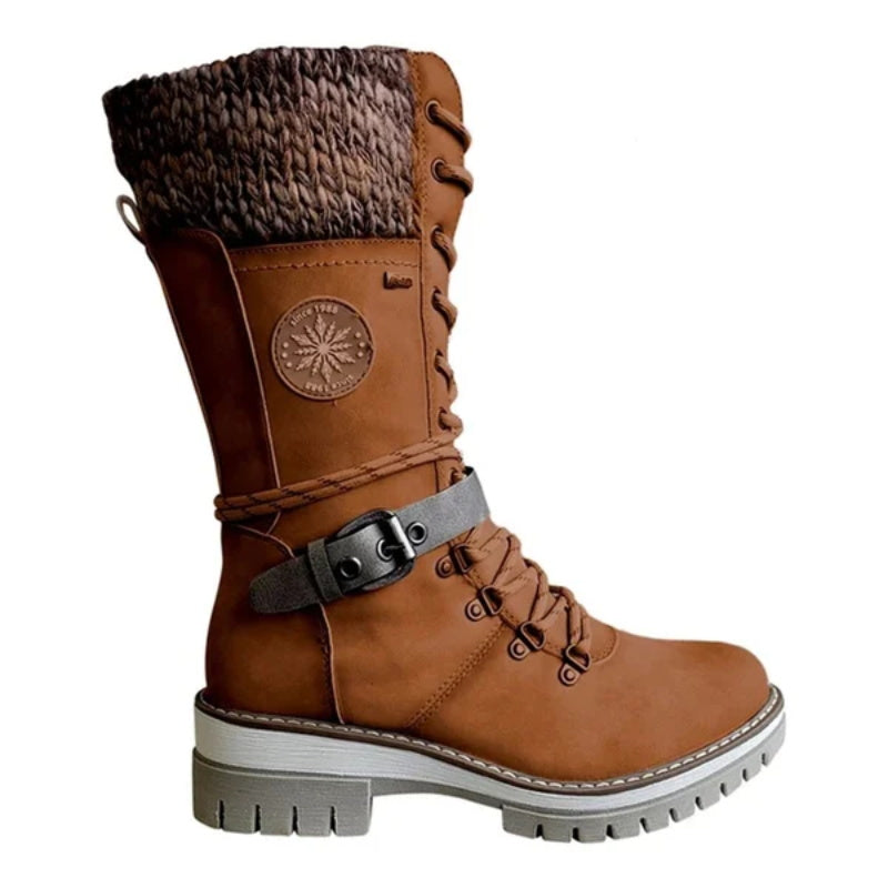 Women's Knit Cuff Lace-Up Winter Boots