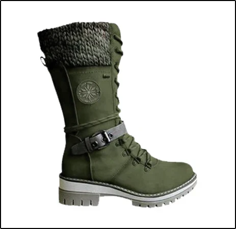 Women's Knit Cuff Lace-Up Winter Boots
