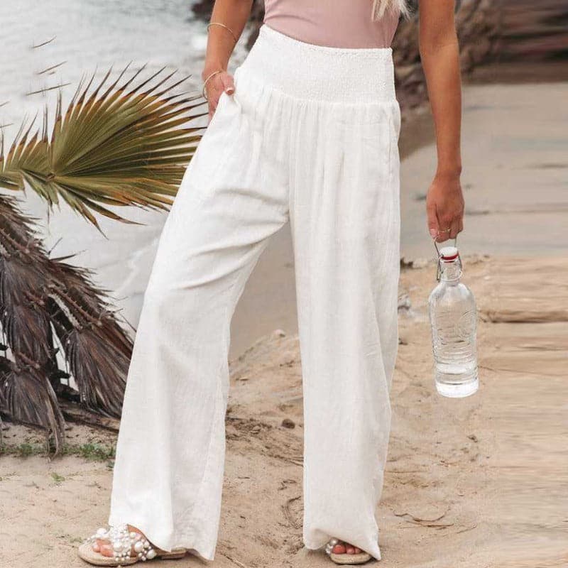 Effortlessly Breathable Wide Leg Linen Pants For Women