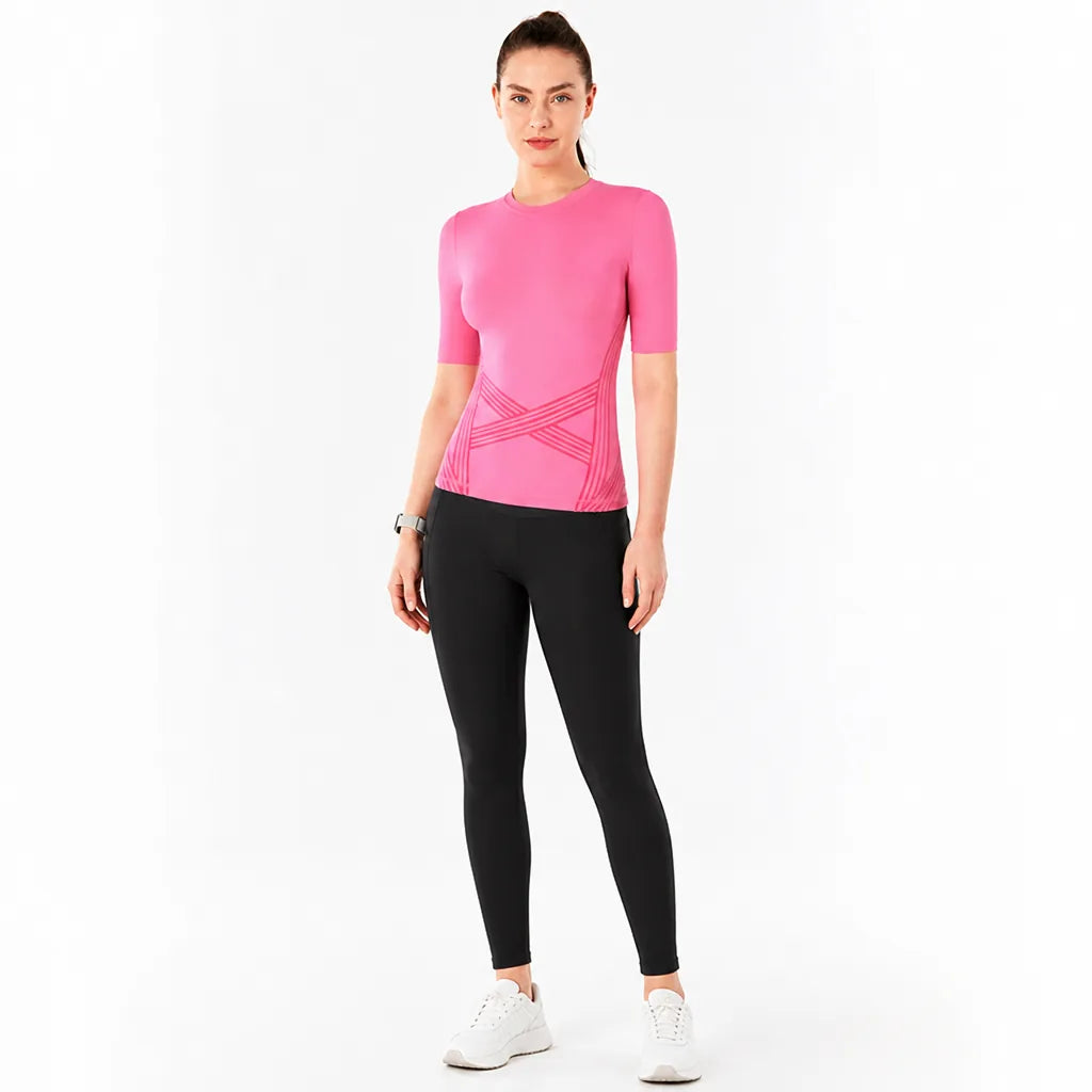 Sport Shirt Damen kurzarm – Slim Fit Atmungsaktiv Fitness