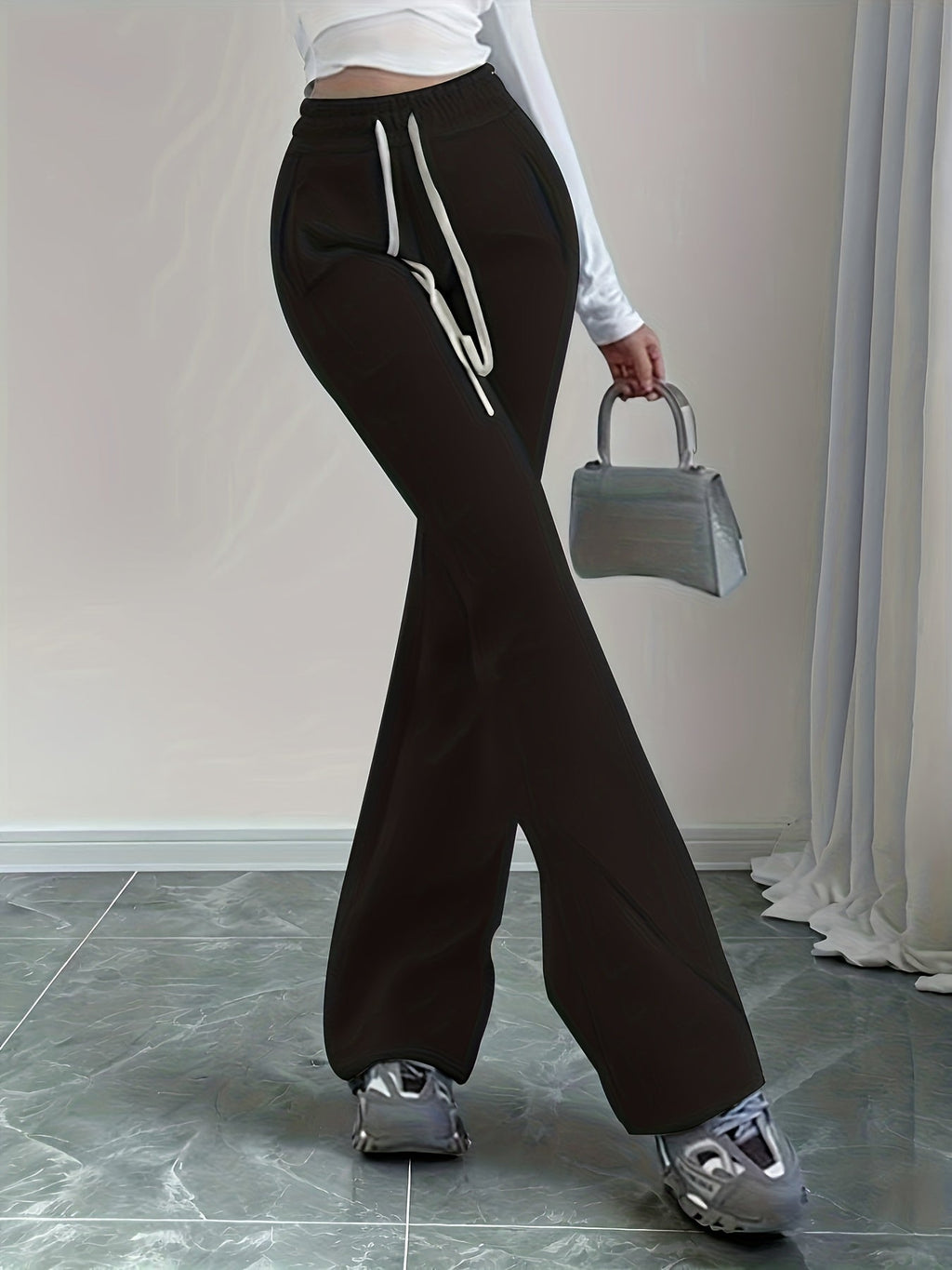 Women's High-Waist Flared Trousers