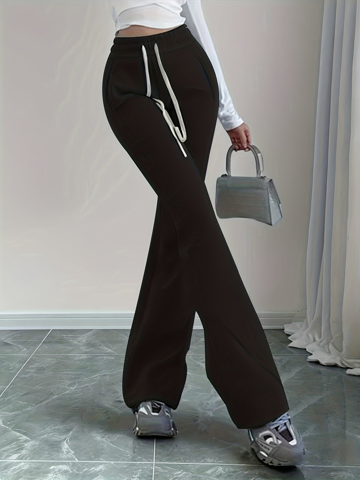 Women's High-Waist Flared Trousers