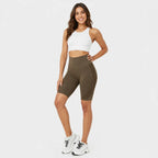 Radlerhose Damen High Waist – Sport Shorts mit Handytasche
