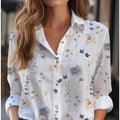 Women’s Floral Print Blouse with Relaxed Fit & Long Sleeves