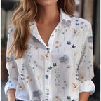 Women’s Floral Print Blouse with Relaxed Fit & Long Sleeves