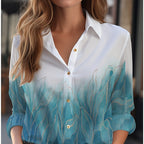 Women’s Floral Print Blouse with Relaxed Fit & Long Sleeves