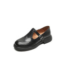 Women's Mary Janes with Adjustable Strap and Non-Slip Sole - Black