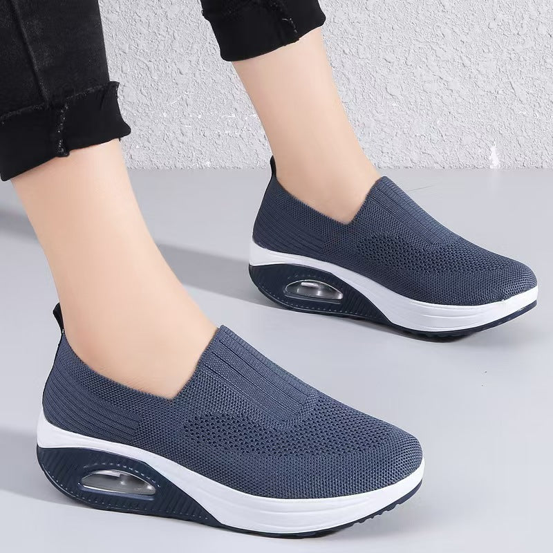 Women's Orthopedic Slip-On Sneakers with Arch Support and Non-Slip Sole - Blue