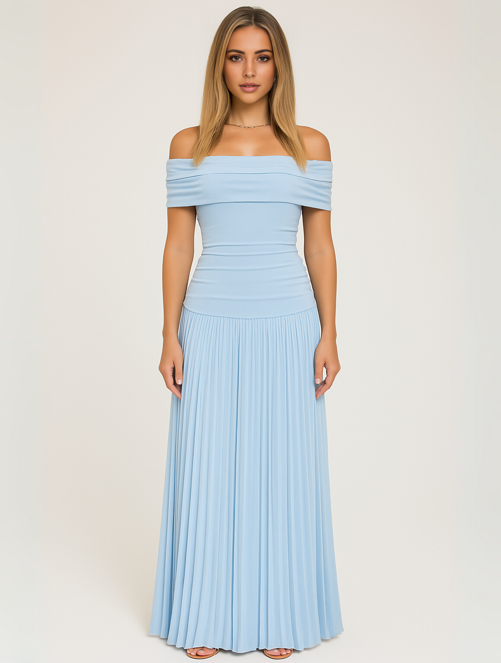 Plissiertes Maxikleid für Damen für Hochzeitsgäste & festliche Anlässe