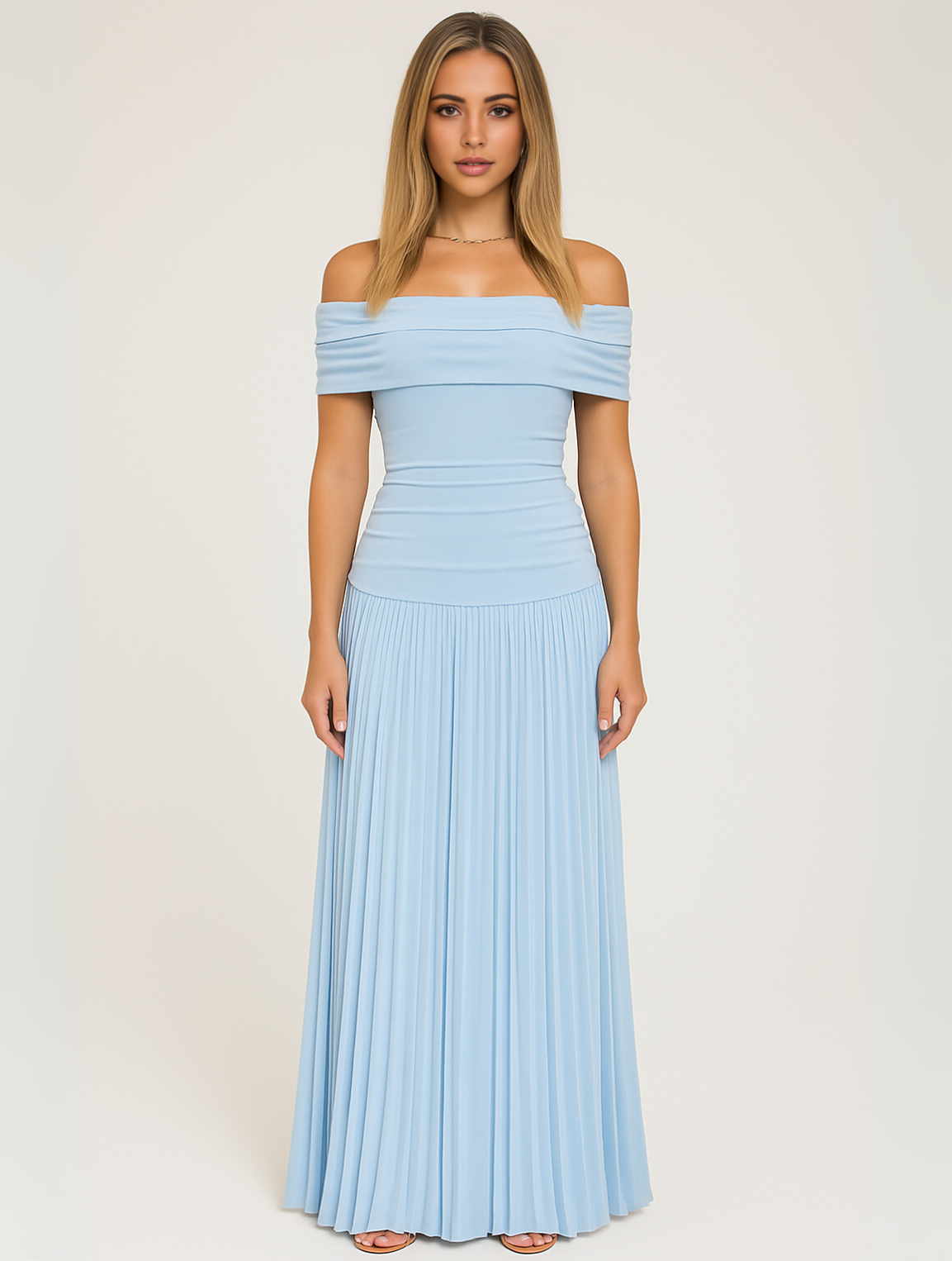 Plissiertes Maxikleid für Damen für Hochzeitsgäste & festliche Anlässe
