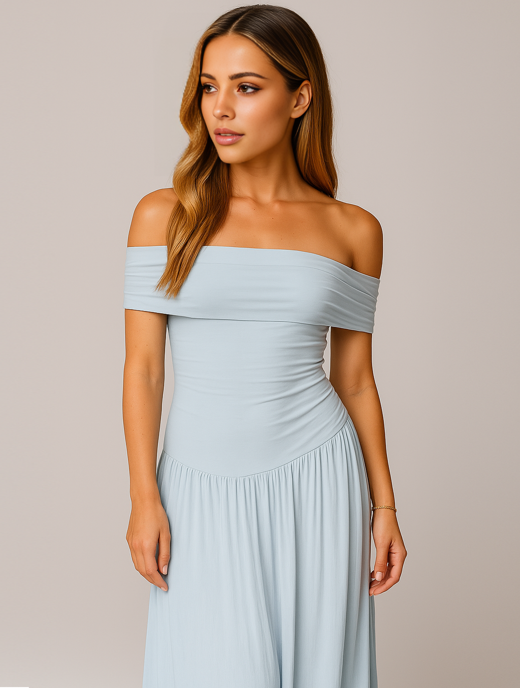Plissiertes Maxikleid für Damen für Hochzeitsgäste & festliche Anlässe