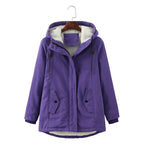 Women's Winter Coat with Warm Lining, Hood & Zipper | Perfect for Cold Winter Days - Purple