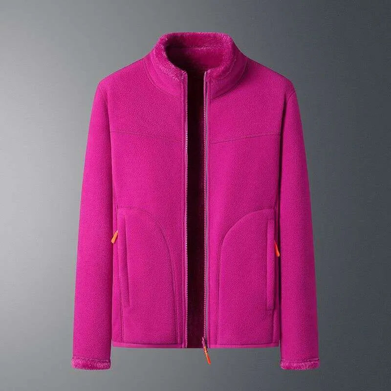 Damenmode einfarbig warme Jacke, Herbst/Winter bequeme Wendejacke