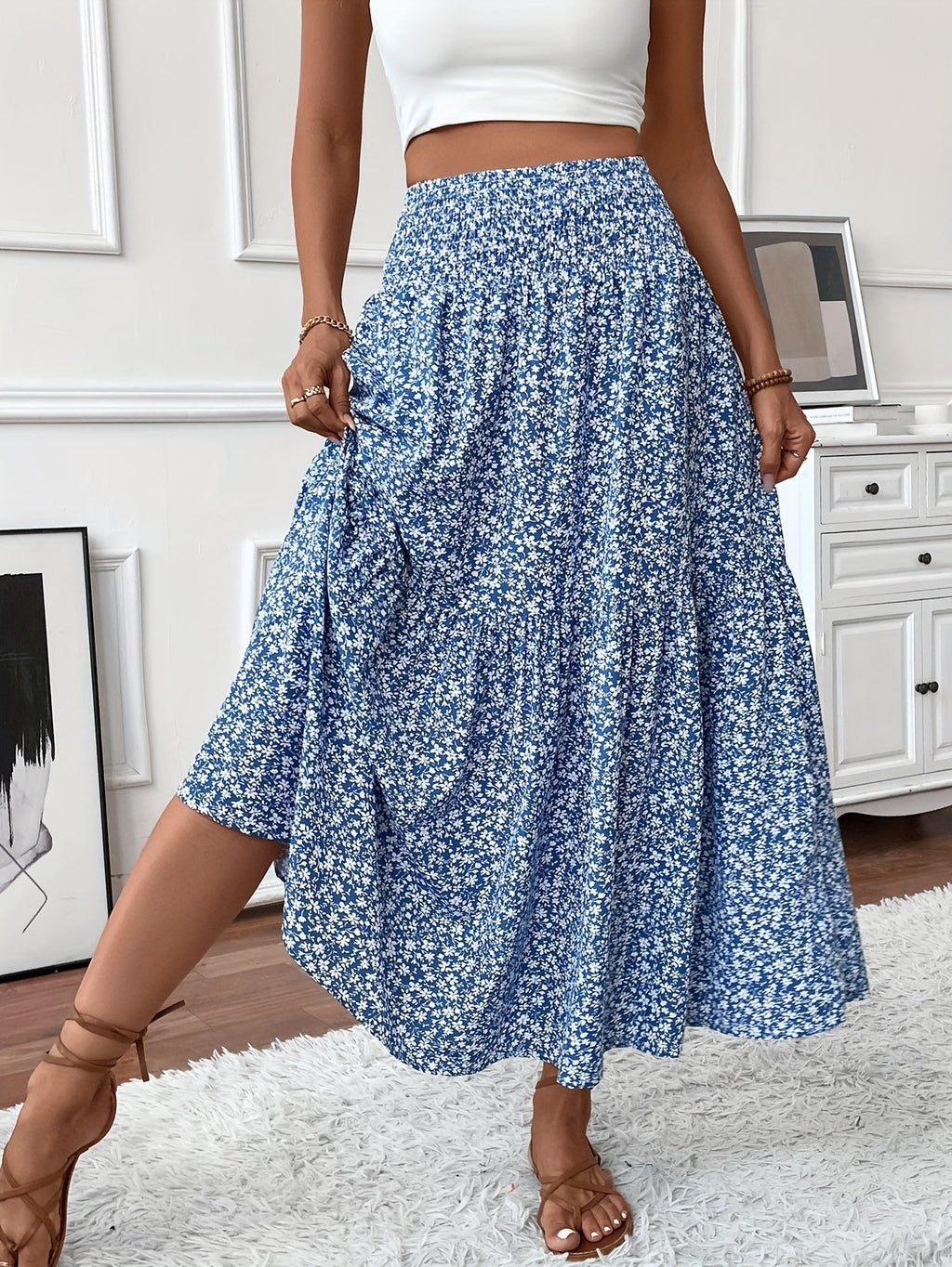 Women's Maxi Floral Skirt