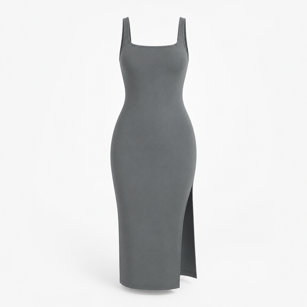 Nahtloses Bodycon-Kleid mit atmungsaktivem Netzfutter Curvay