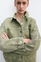 Classic Khaki Denim Jacket for Everyday Style | Lightweight Jacket