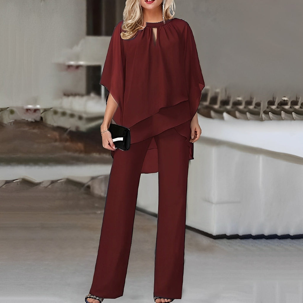 Elegant Two Piece Set Women's Cape Top