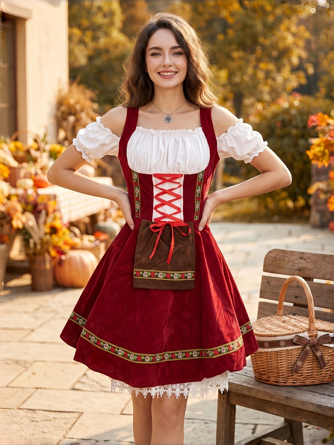 Damen Oktoberfest Dirndl – Traditionelle bayerische Tracht, deutsches Partykostüm