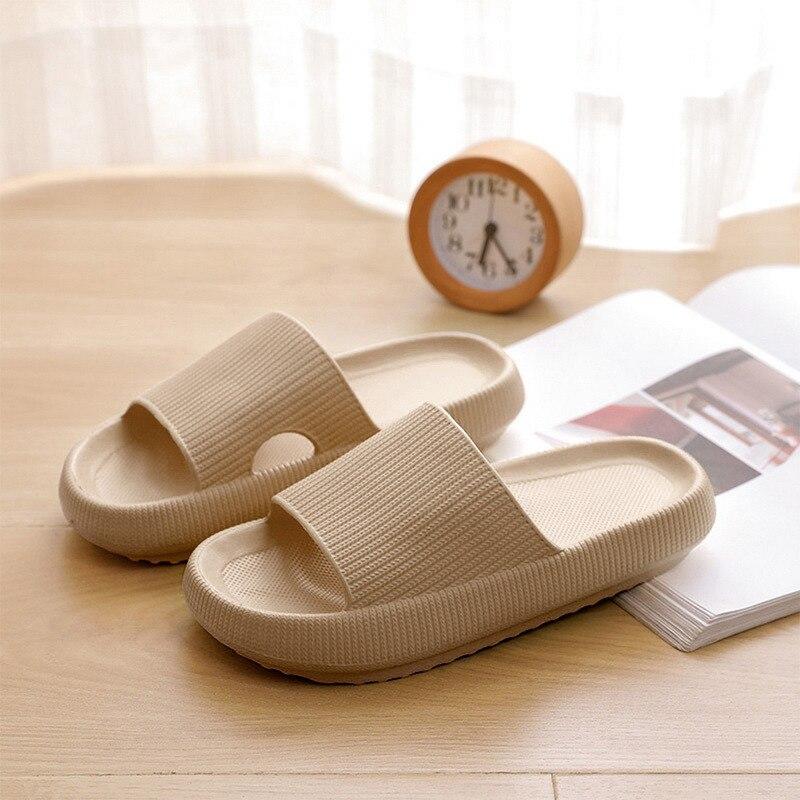 Women's Summer Sandals with Soft Sole and Slip-On Design - Khaki