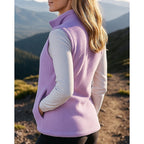 Fleece-Weste mit Reißverschluss und Stehkragen für Damen