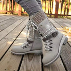 Women's Knit Cuff Lace-Up Winter Boots