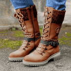 Women's Knit Cuff Lace-Up Winter Boots