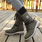 Women's Knit Cuff Lace-Up Winter Boots