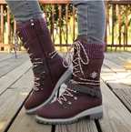 Women's Knit Cuff Lace-Up Winter Boots