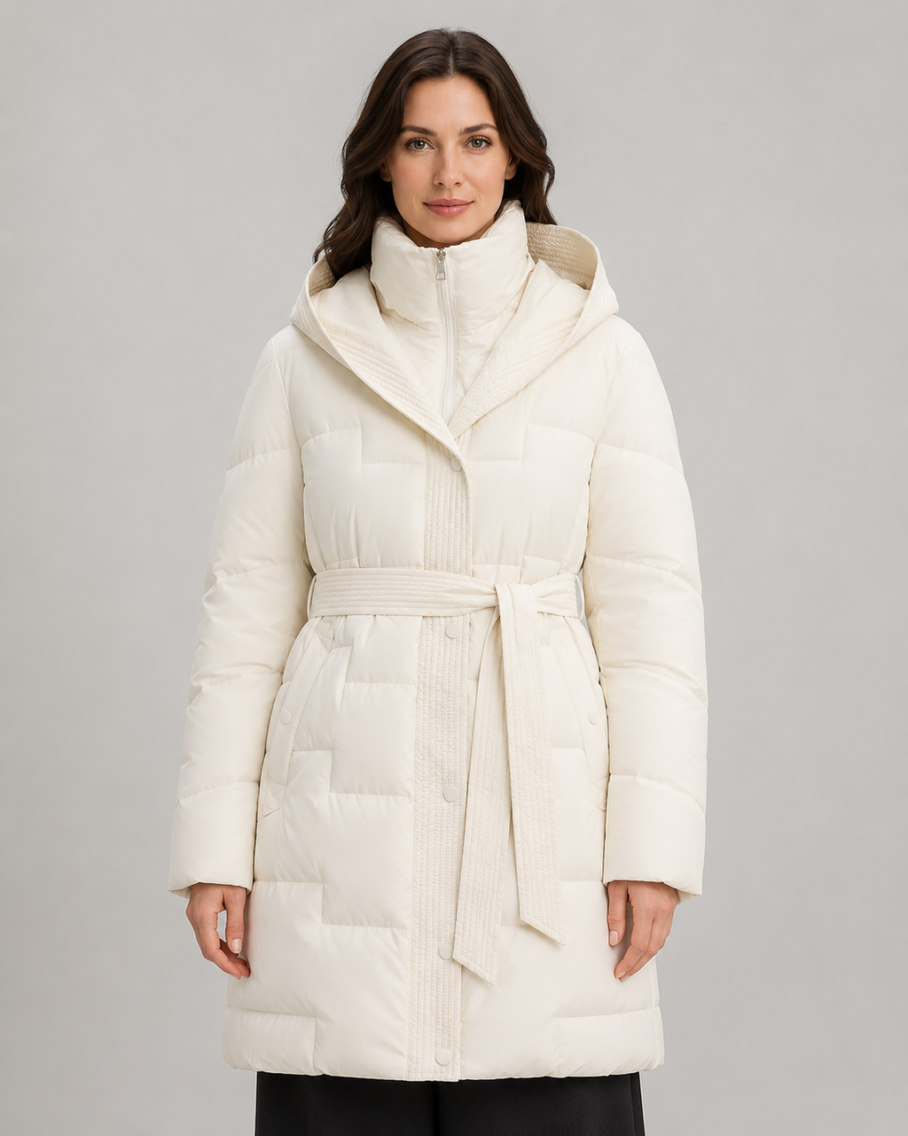 Women's Longline Belted Puffer Parka