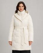 Women's Longline Belted Puffer Parka