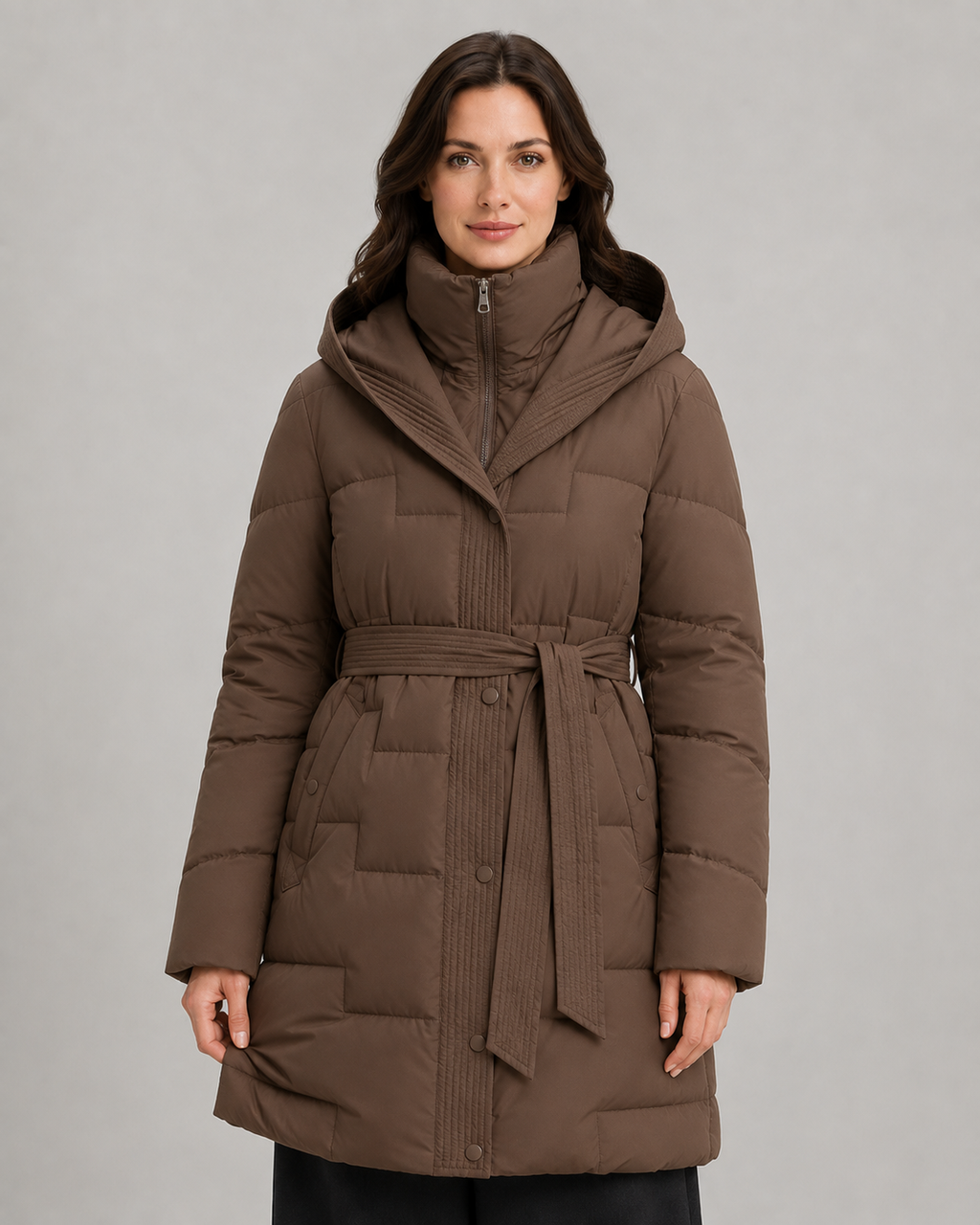 Women's Longline Belted Puffer Parka