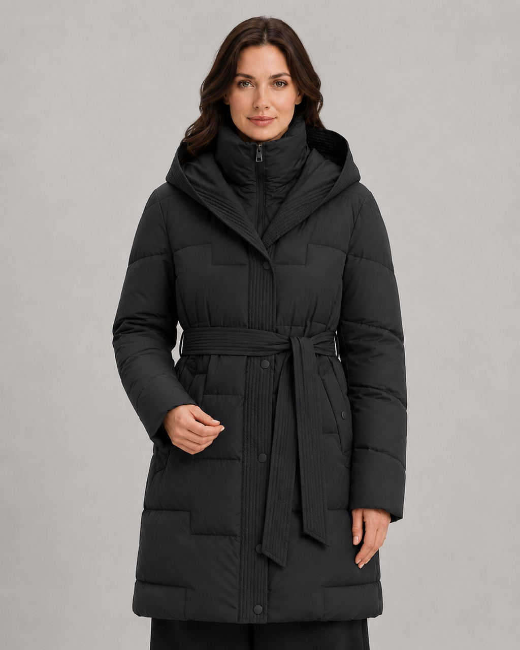 Women's Longline Belted Puffer Parka