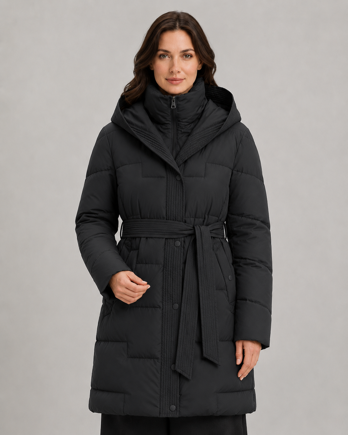 Women's Longline Belted Puffer Parka