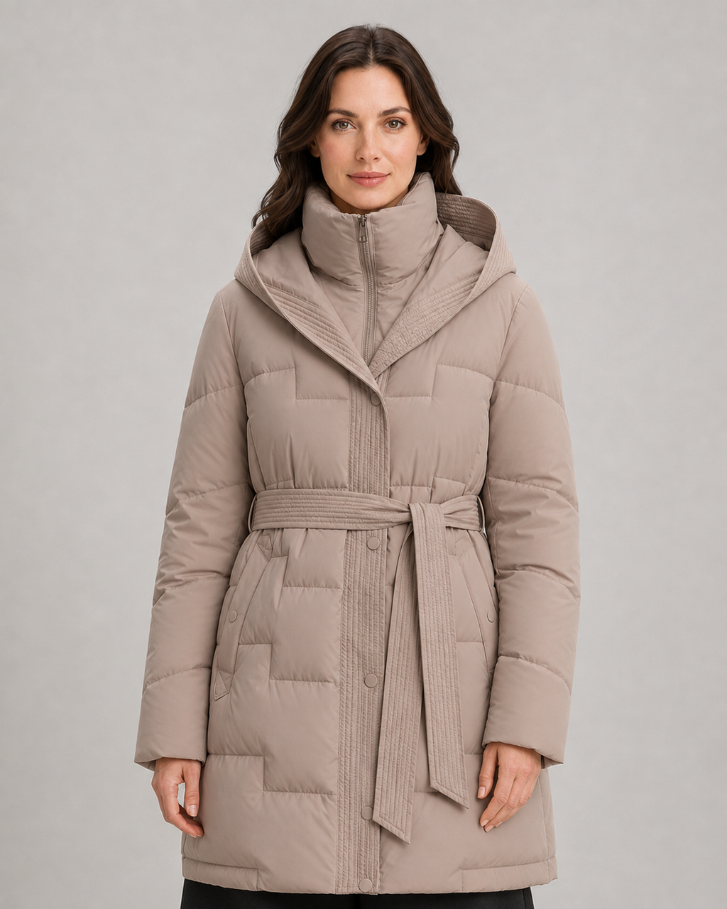 Women's Longline Belted Puffer Parka