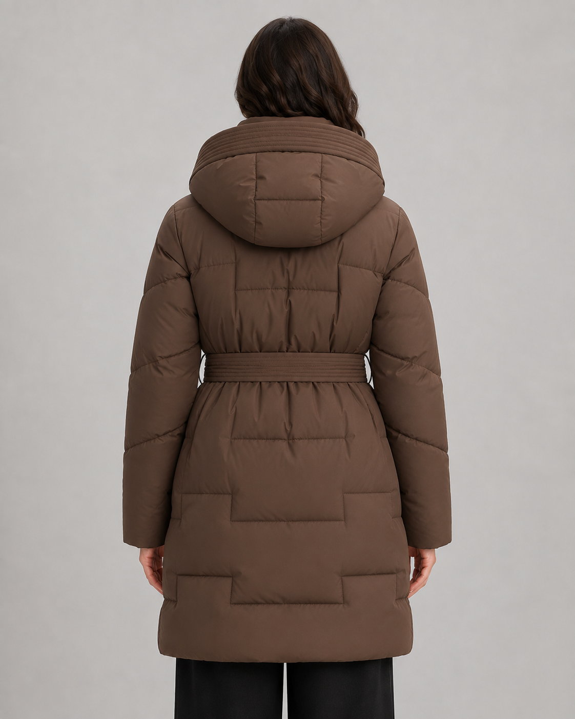Women's Longline Belted Puffer Parka