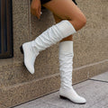 Women's Low Heel Slouch Knee High Boots